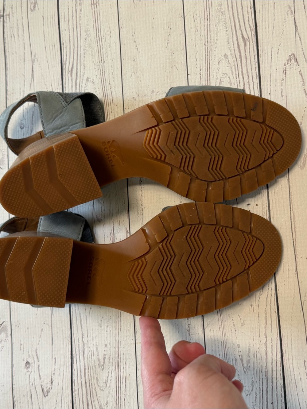 Sorel Nadia Blue Block Heel Sandals - Picture 6 of 9